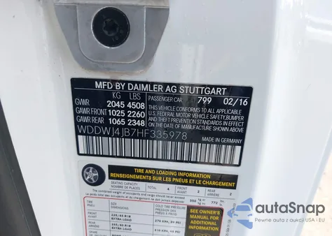 2017 Mercedes-Benz C 300 from USA, damaged, VIN WDDWJ4JB7HF335978